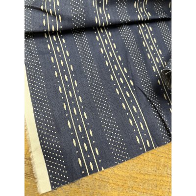 画像9: 生地：綿プリント ストライプドット（紺×ベージュ）