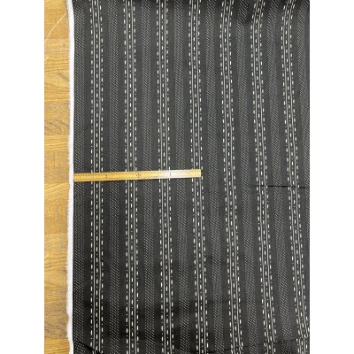 画像2: 生地：綿プリント ストライプドット（ブラック×ベージュ）