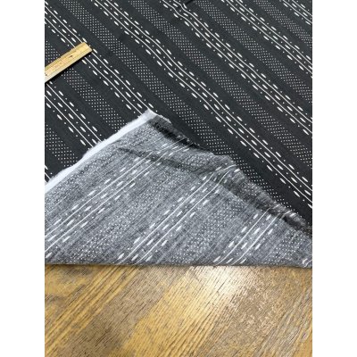 画像4: 生地：綿プリント ストライプドット（ブラック×ベージュ）