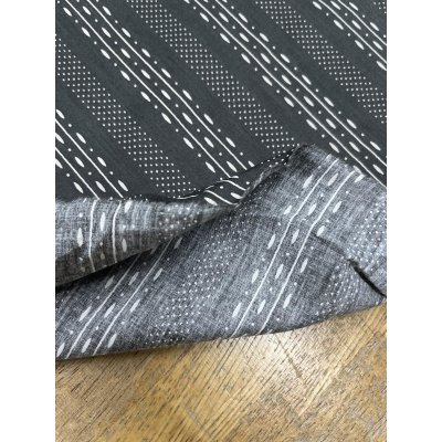 画像6: 生地：綿プリント ストライプドット（ブラック×ベージュ）