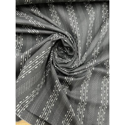 画像7: 生地：綿プリント ストライプドット（ブラック×ベージュ）