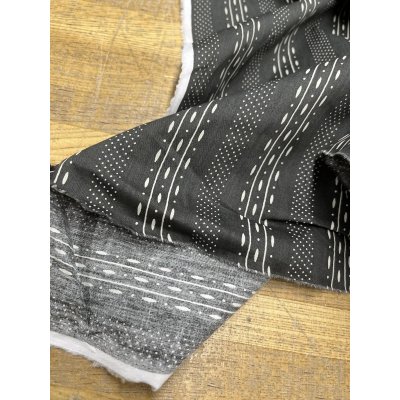 画像8: 生地：綿プリント ストライプドット（ブラック×ベージュ）