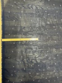 生地：星刺繍 シフォン（ネイビー／ピンク）