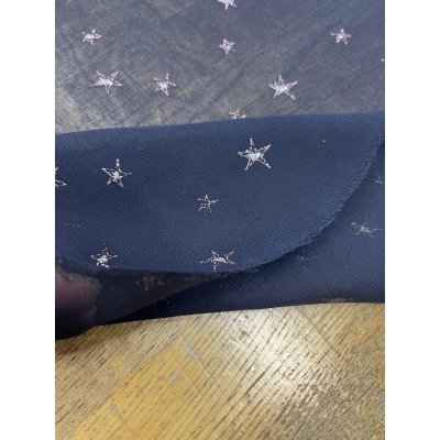 画像4: 生地：星刺繍 シフォン（ネイビー／ピンク）
