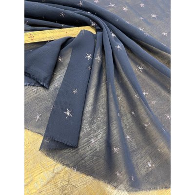 画像5: 生地：星刺繍 シフォン（ネイビー／ピンク）