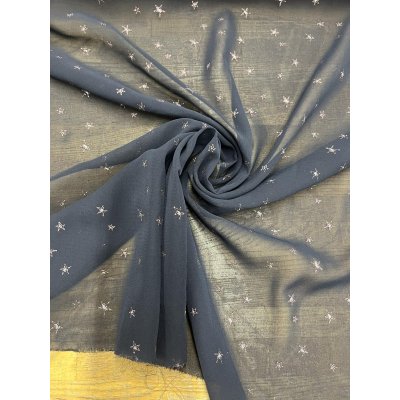 画像6: 生地：星刺繍 シフォン（ネイビー／ピンク）