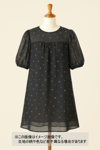 生地：星刺繍 シフォン（ブラック／ゴールド）