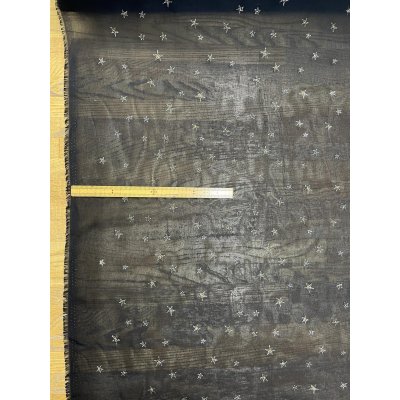 画像2: 生地：星刺繍 シフォン（ブラック／ゴールド）