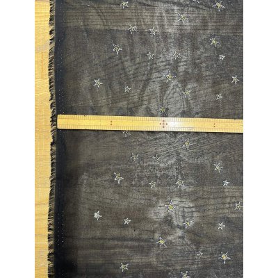 画像3: 生地：星刺繍 シフォン（ブラック／ゴールド）