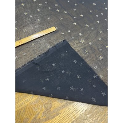 画像4: 生地：星刺繍 シフォン（ブラック／ゴールド）