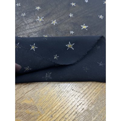 画像6: 生地：星刺繍 シフォン（ブラック／ゴールド）