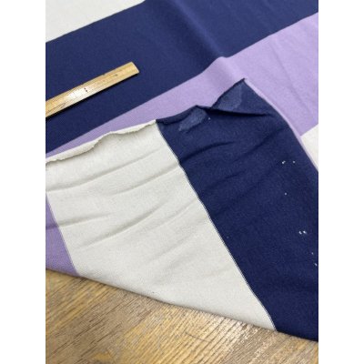 画像4: 生地：綿天竺 3色太ボーダー（白×紺×ラベンダー）