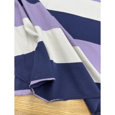 画像6: 生地：綿天竺 3色太ボーダー（白×紺×ラベンダー）