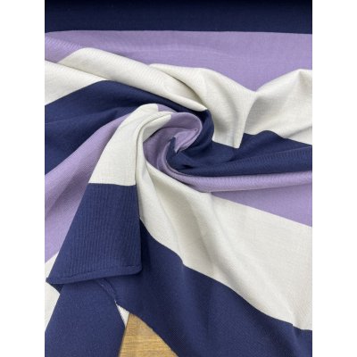 画像7: 生地：綿天竺 3色太ボーダー（白×紺×ラベンダー）