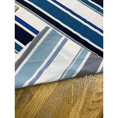 画像4: 生地：ポリエステル 2WAYストレッチ（ホワイト×ブルー）