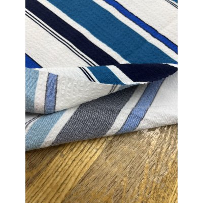 画像5: 生地：ポリエステル 2WAYストレッチ（ホワイト×ブルー）