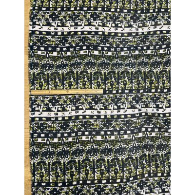 画像2: 生地：ポリエステル 楊柳プリント（キナリ×グリーン・ブラック）