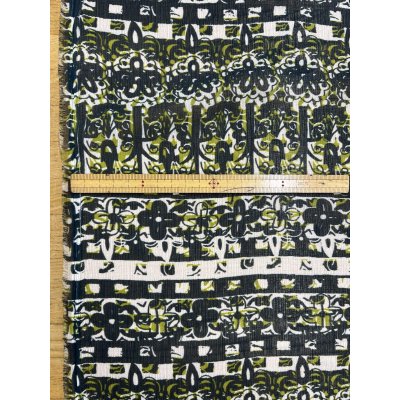 画像3: 生地：ポリエステル 楊柳プリント（キナリ×グリーン・ブラック）