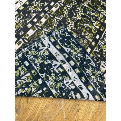 画像4: 生地：ポリエステル 楊柳プリント（キナリ×グリーン・ブラック）