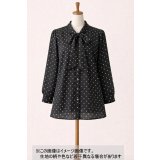 生地：ポリエステル ジョーゼット スノーカット（黒／白ドット）