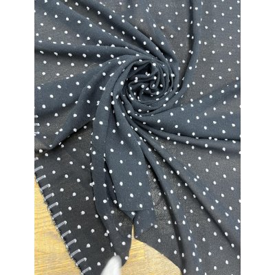 画像7: 生地：ポリエステル ジョーゼット スノーカット（黒／白ドット）