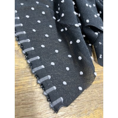 画像8: 生地：ポリエステル ジョーゼット スノーカット（黒／白ドット）