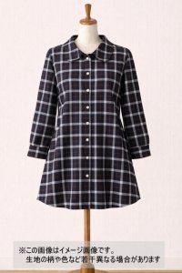 生地：綿100％ チェック柄（紺／茶／白）