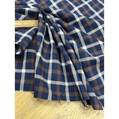 画像7: 生地：綿100％ チェック柄（紺／茶／白）