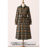 生地：綿100％ チェック柄（カーキ／オレンジ）