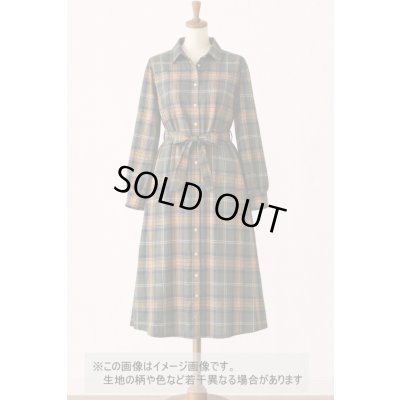 画像1: 生地：綿100％ チェック柄（カーキ／オレンジ）