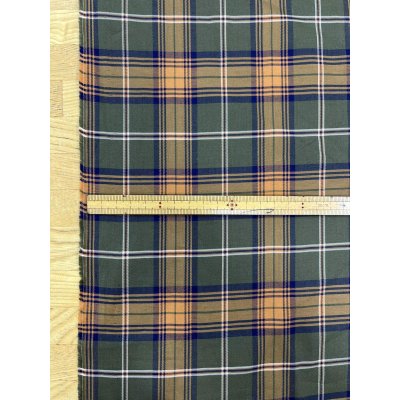 画像3: 生地：綿100％ チェック柄（カーキ／オレンジ）