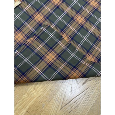 画像4: 生地：綿100％ チェック柄（カーキ／オレンジ）