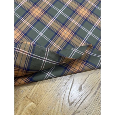 画像5: 生地：綿100％ チェック柄（カーキ／オレンジ）