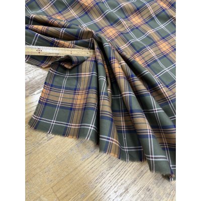 画像6: 生地：綿100％ チェック柄（カーキ／オレンジ）