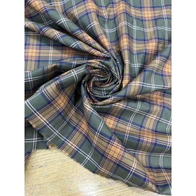 画像7: 生地：綿100％ チェック柄（カーキ／オレンジ）