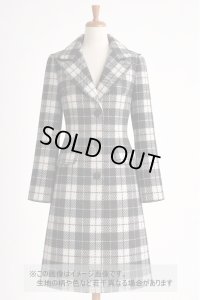 生地：ウール100％ チェックラメ（ホワイト／ブラック）