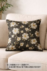 生地：ポリエステル100％ フローラルジャカード（ブラック／ゴールド）