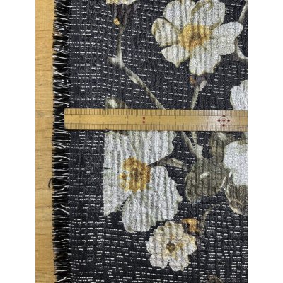 画像3: 生地：ポリエステル100％ フローラルジャカード（ブラック／ゴールド）