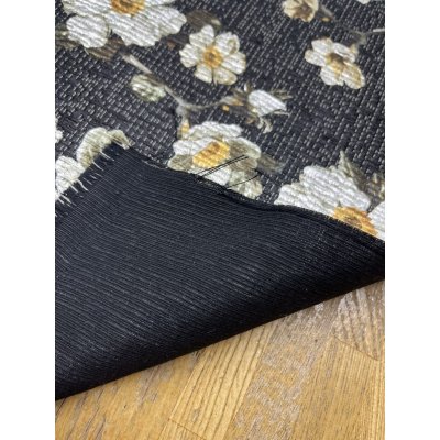 画像4: 生地：ポリエステル100％ フローラルジャカード（ブラック／ゴールド）