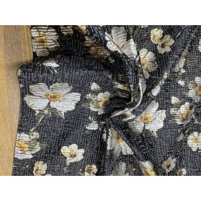 画像6: 生地：ポリエステル100％ フローラルジャカード（ブラック／ゴールド）