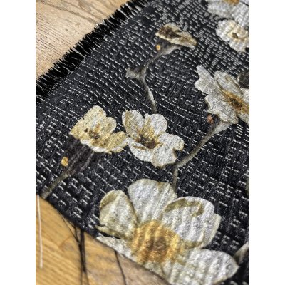 画像7: 生地：ポリエステル100％ フローラルジャカード（ブラック／ゴールド）
