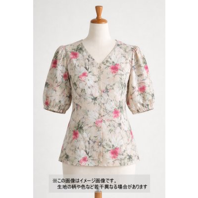 画像1: 生地：ポリエステル100％ フローラルプリント（ヴィンテージクリーム）