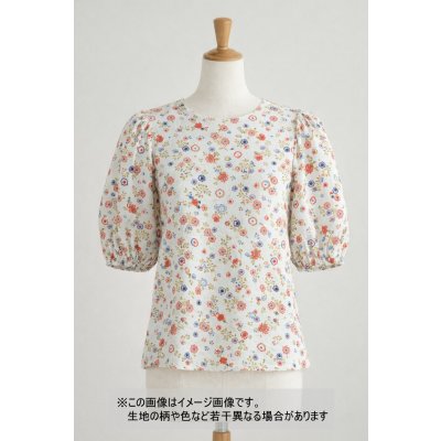 画像1: 生地：ポリエステル100％ レトロフラワー（オフホワイト）