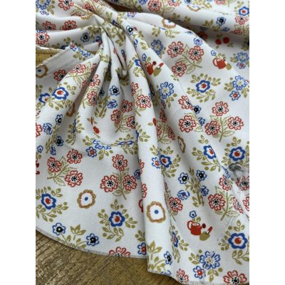 画像6: 生地：ポリエステル100％ レトロフラワー（オフホワイト）