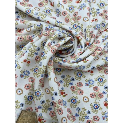 画像7: 生地：ポリエステル100％ レトロフラワー（オフホワイト）