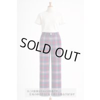 生地：綿100％ チェック柄（赤／ブルーライン）