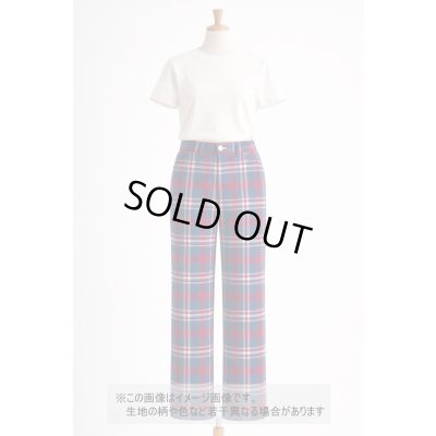 画像1: 生地：綿100％ チェック柄（赤／ブルーライン）