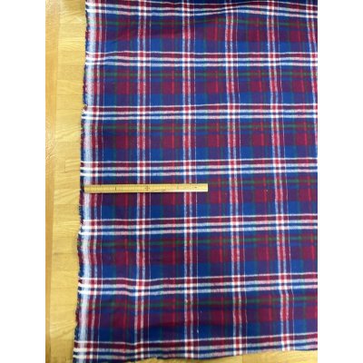 画像2: 生地：綿100％ チェック柄（赤／ブルーライン）