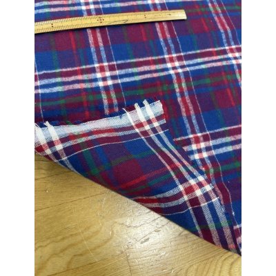 画像4: 生地：綿100％ チェック柄（赤／ブルーライン）