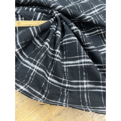 画像6: 生地：綿100％ チェック柄（黒／白）